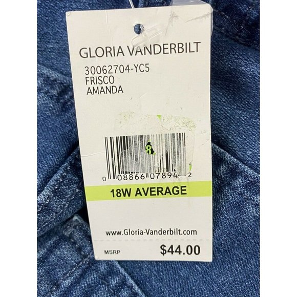 Gloria Vanderbilt Amanda Supreme Stretch (18W-28"L) Blue Jeans - Picture 4 of 4